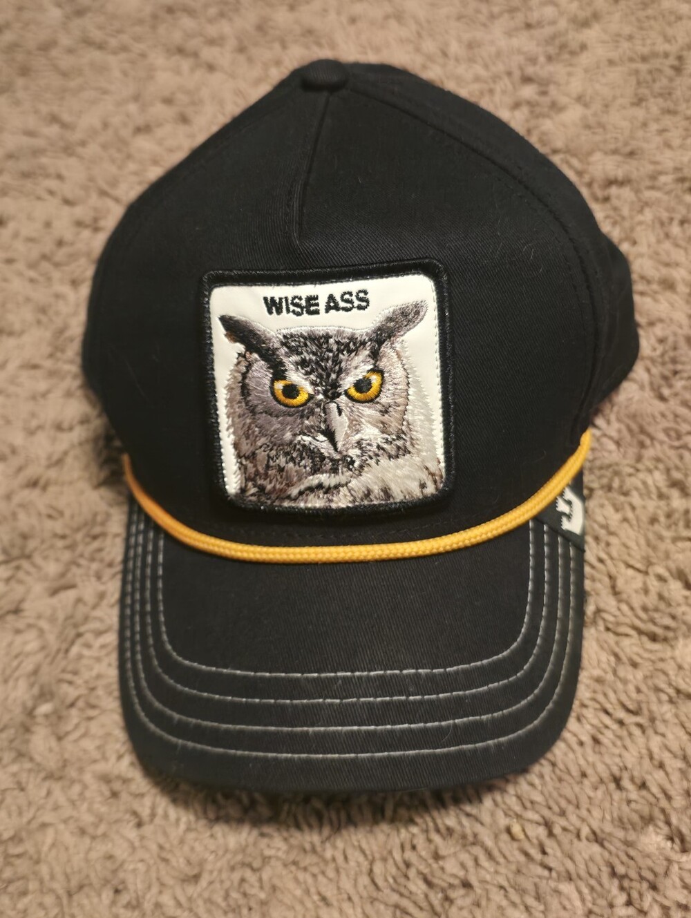Goorin Bros. The Farm "Wise Ass" Owl Trucker Hat Cap Black